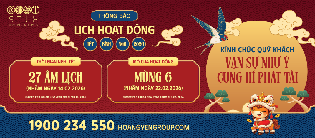 THÔNG BÁO LỊCH NGHỈ TẾT NGUYÊN ĐÁN BÍNH NGỌ 2026